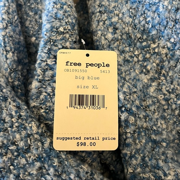 NWT Free People Blue BFF Cardigan in Big Blue - Picture 6 of 11